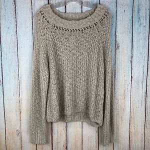 Aeropostale NWT Oatmeal Beige Open Knit Sweater